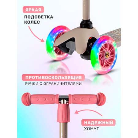 Самокат детский трехколесный CITYRIDE 120/76 со светящимися колесами