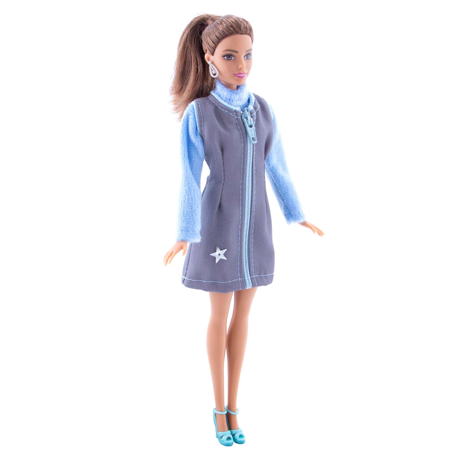 Набор одежды Модница для куклы 29 см: сарафан юбка 2 бадлона 2017серый - фото 8