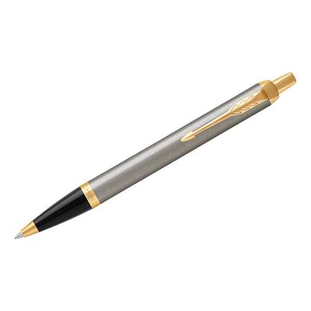 Ручка шариковая PARKER IM Brushed Metal GT синя кнопочн подарочная упаковка