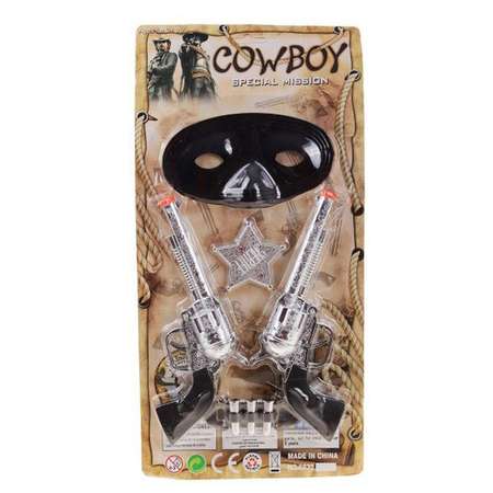 Набор ковбоя игрушечный Sima-Land «Шериф» 2 пистолета маска значок