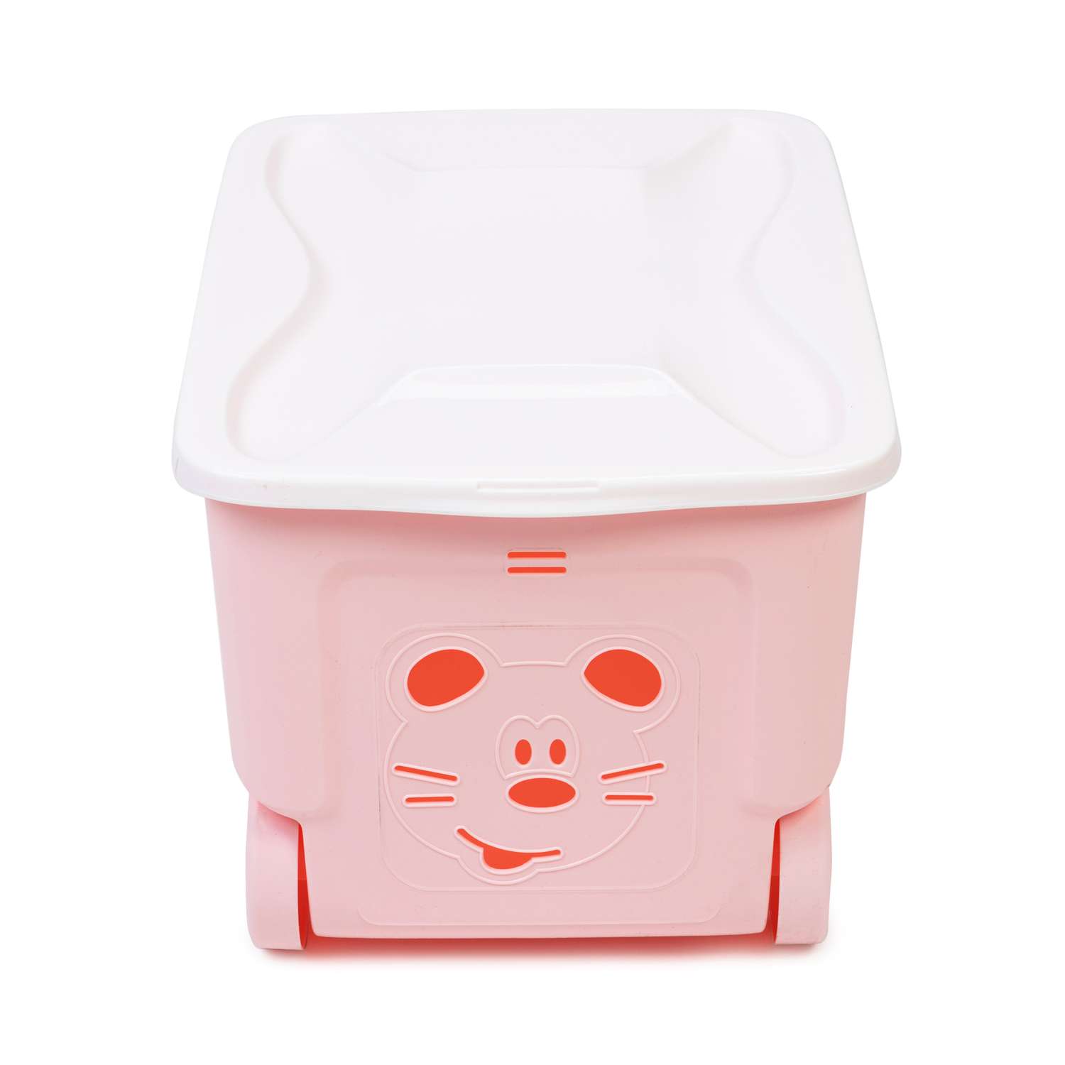 Ящик для игрушек LittleAngel COOL на колесах 50л Розовый - фото 2