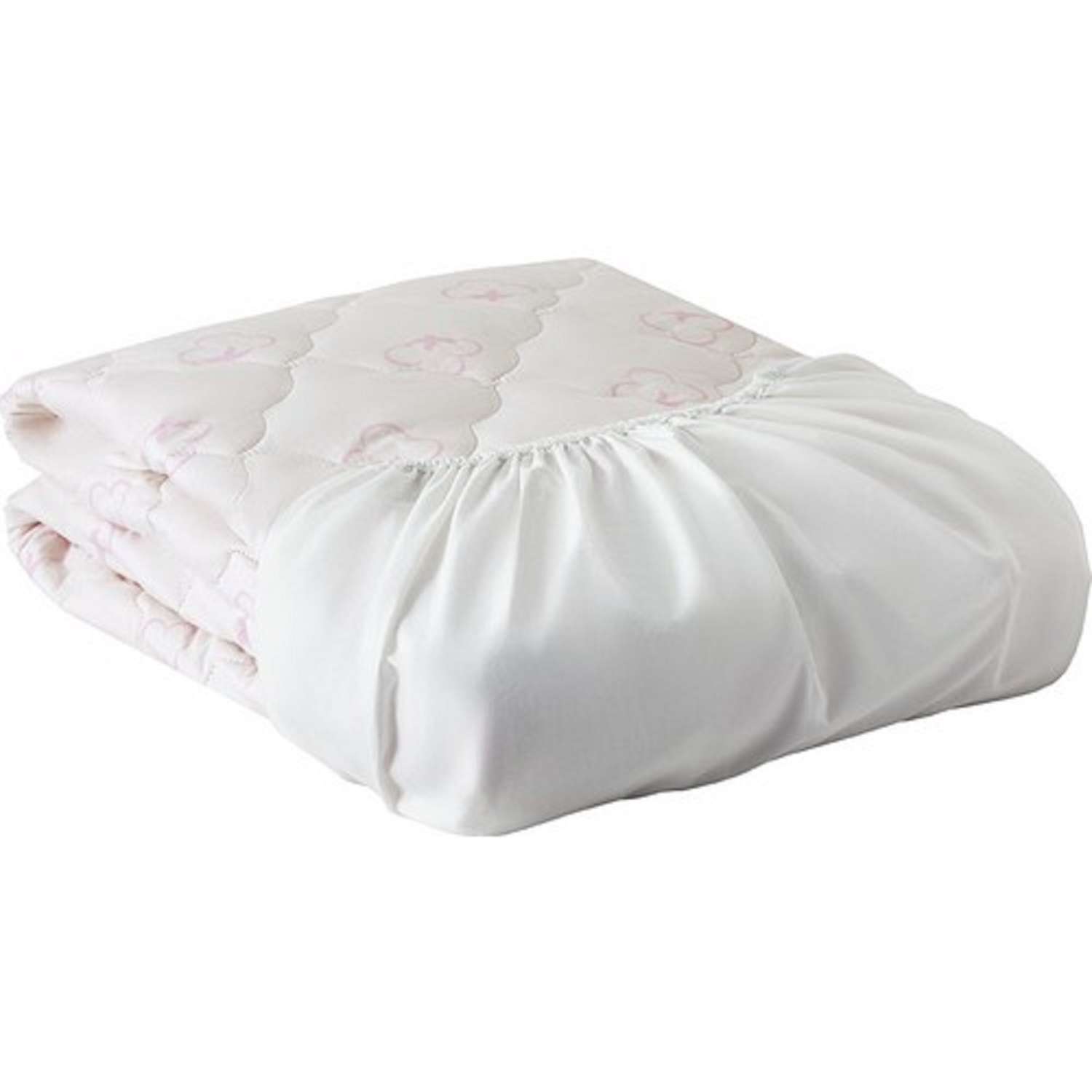 Наматрасник в кроватку Yatas Bedding белый на резинке Cotton Baby 60x120 - фото 1