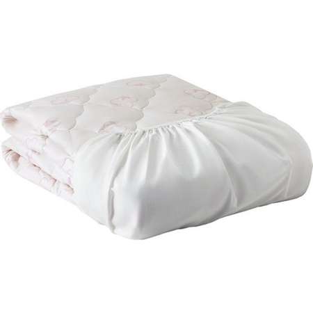 Наматрасник в кроватку Yatas Bedding белый на резинке Cotton Baby 60x120