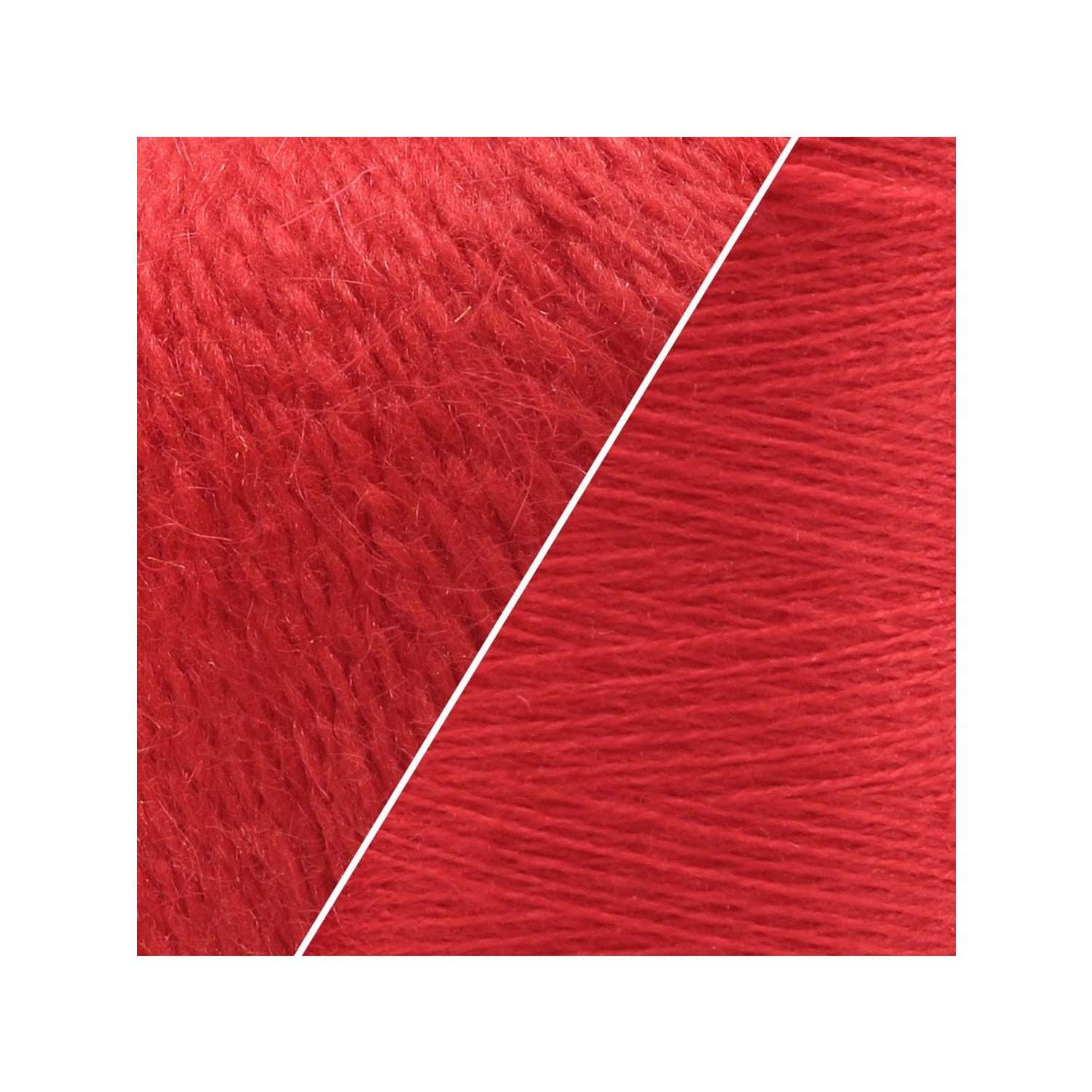 Пряжа Astra Premium Пух норки Mink yarn воздушная с ворсом 50 г 290 м 010 ярко-красный 1 моток - фото 5