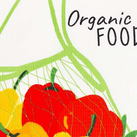 Полотенце вафельное Доляна Organic food 35*60см Мультиколор 5423117