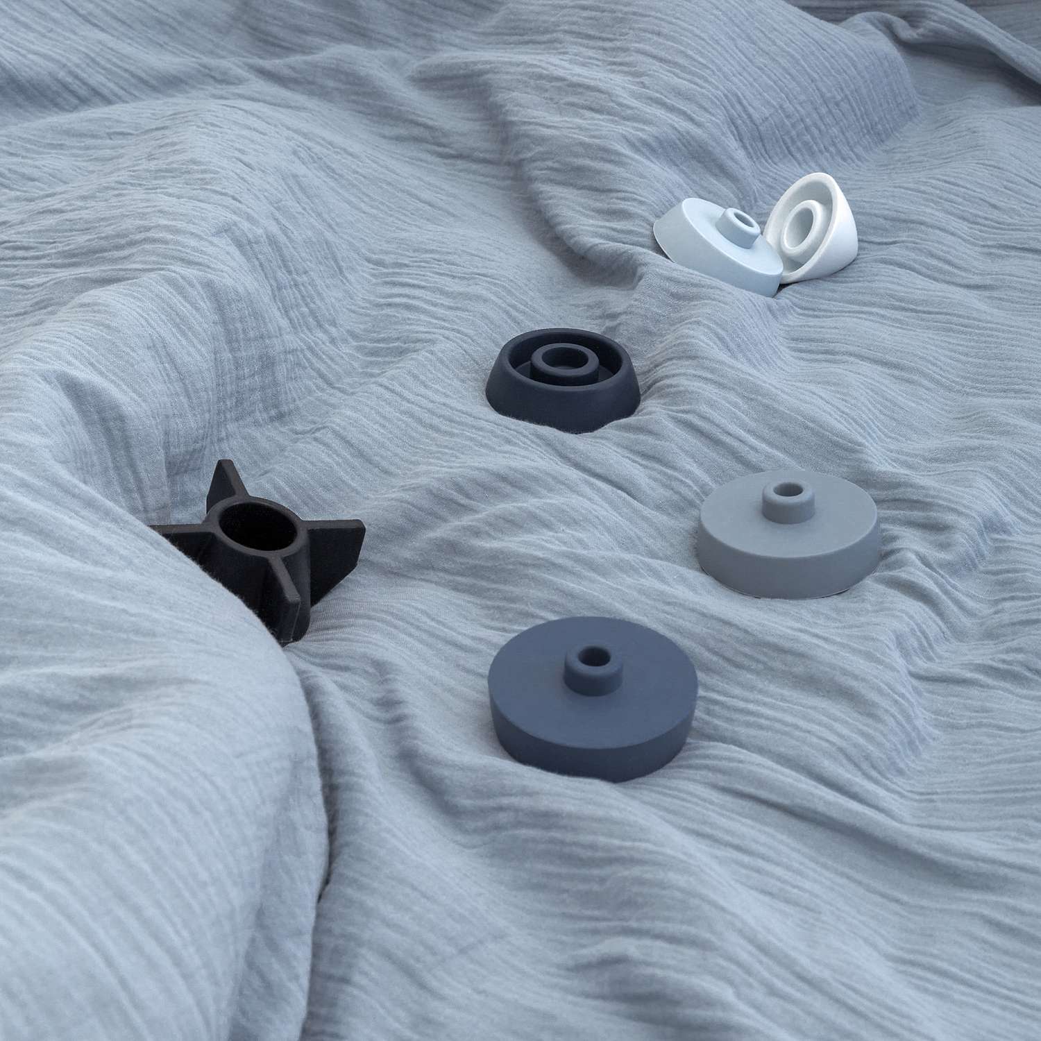 Комплект постельного белья LUKNO Муслиновое полутороспальное голубой 3 предмета - фото 14