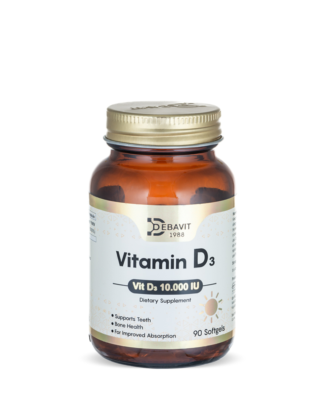 БАД Debavit Витамин Д3 10000 МЕ Турция / Vitamin D3 10000 IU / 90 капсул Халяль - фото 1