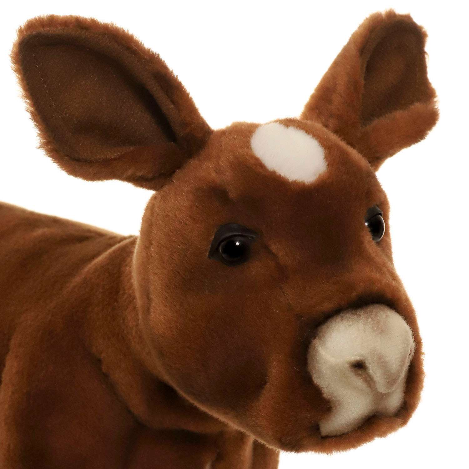 Реалистичная мягкая игрушка HANSA Бык телёнок коричневый 34 см - фото 14