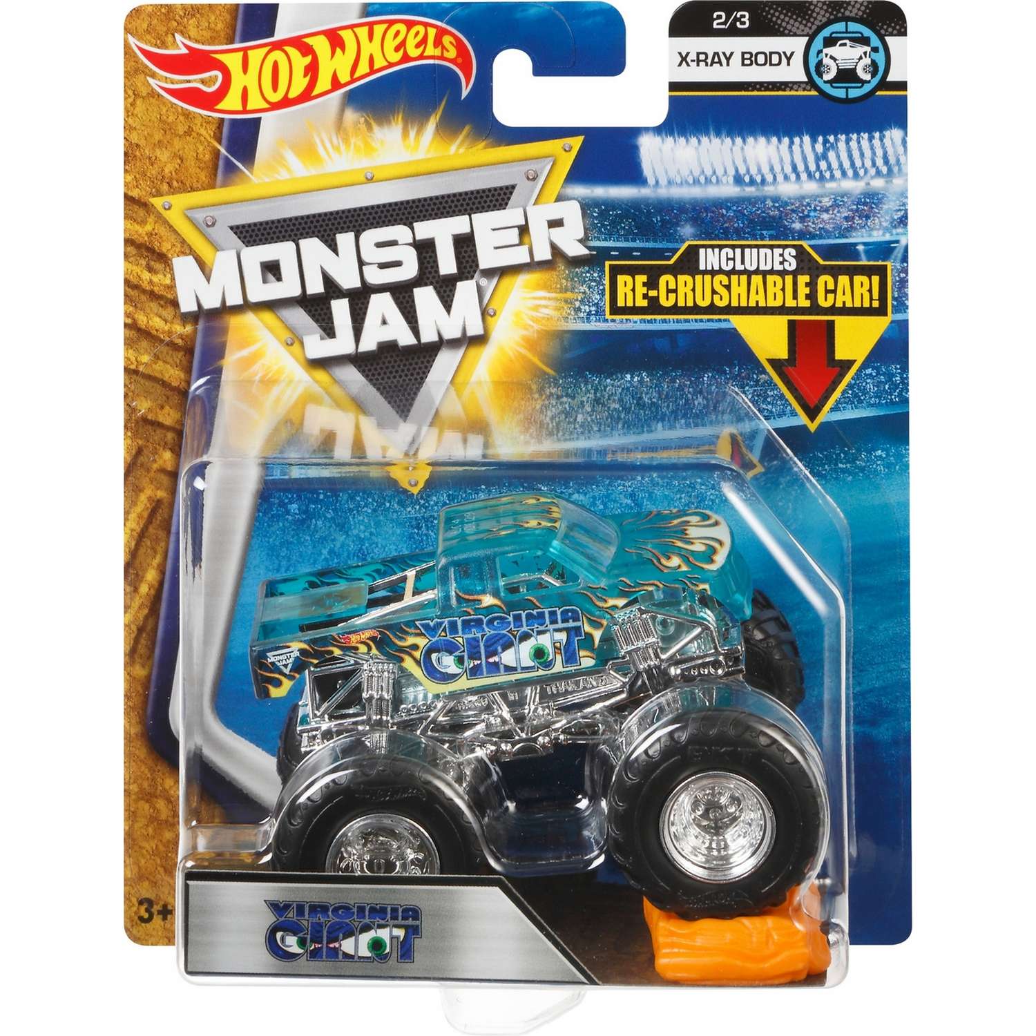 Машина Hot Wheels Monster Jam 1:64 X-Ray Body Вирджиния гигант FLX37 21572 - фото 2
