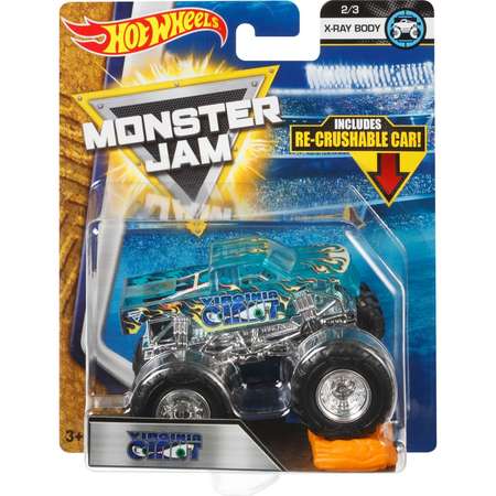 Машина Hot Wheels Monster Jam 1:64 X-Ray Body Вирджиния гигант FLX37