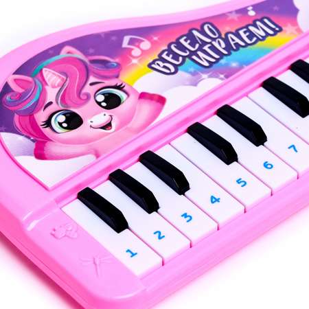 Музыкальное пианино Zabiaka «Чудесные пони» звук цвет розовый
