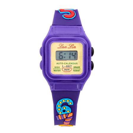 Часы Sima-Land наручные электронные детские «Цифры» d-3 см длина 20 см синие