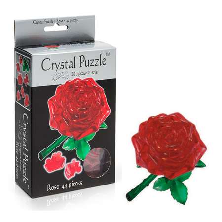 3D-пазл Crystal Puzzle IQ игра для детей кристальная Роза красная 44 детали