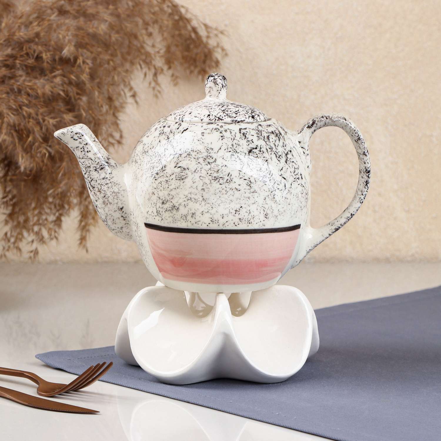 Заварочный чайник Sima-Land «Персия» керамика розовый 0.85 л 1 сорт Иран - фото 1