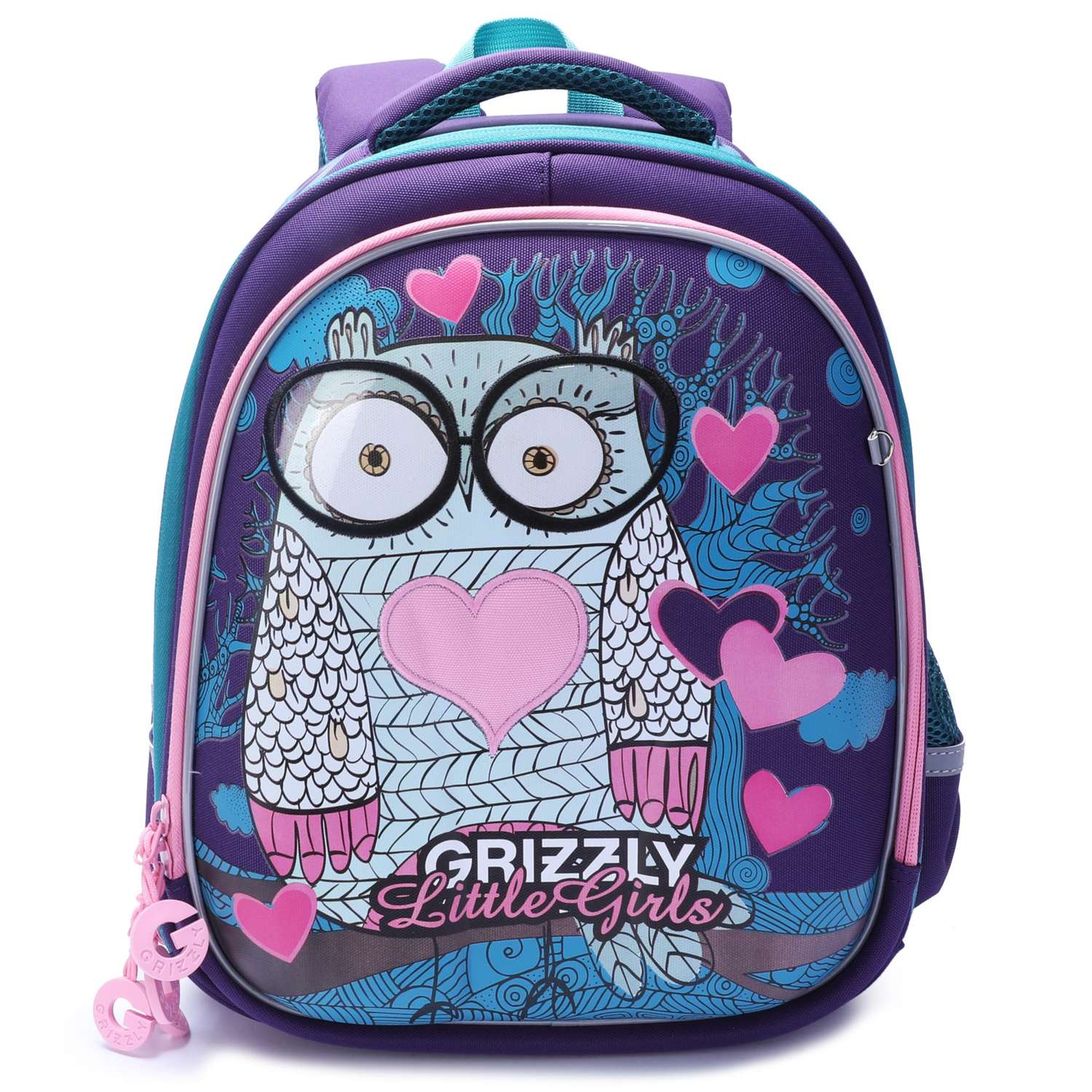 Рюкзак школьный Grizzly Совушка Фиолетовый RA-979-2/1 - фото 1