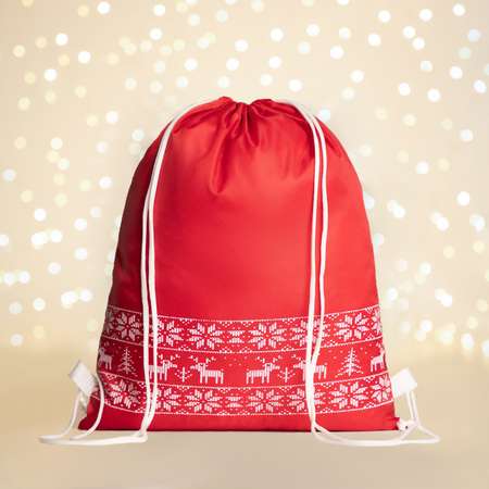 Мешок-рюкзак Sima-Land новогодний на шнурке. цвет красный