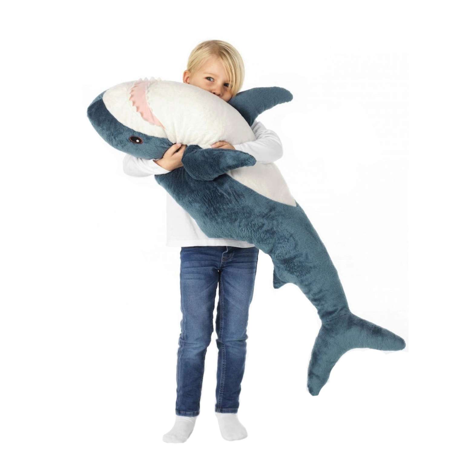 Мягкая игрушка МАЛЬВИНА Акула 100см синяя - фото 2