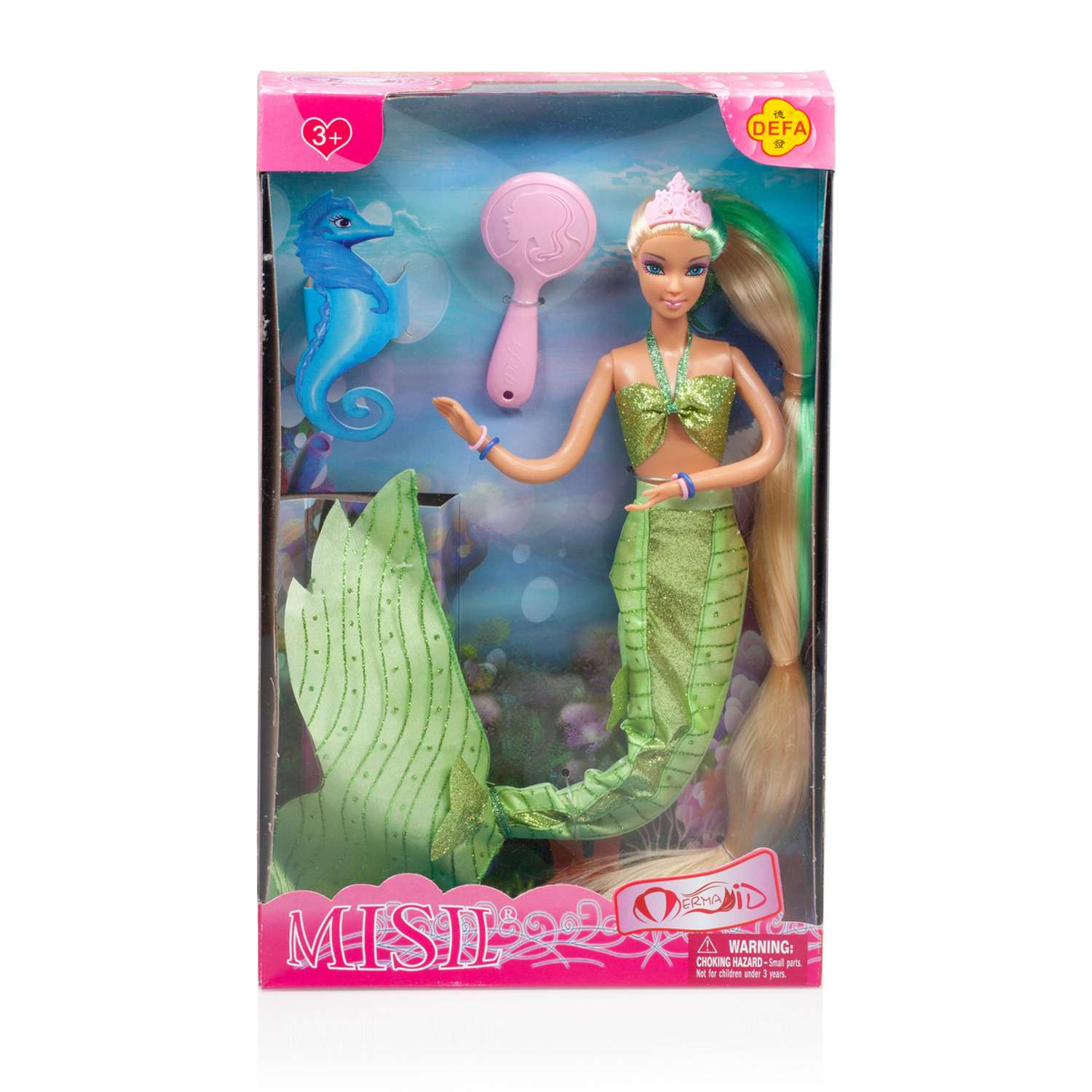 Кукла Defa Lucy в комплекте морской конек и расчёска зеленый 8225 //зеленый - фото 2