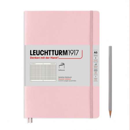 Блокнот Leuchtturm1917 Classic A5 80гм2 123 стр в клетку мягкая обложка цвет пудровый