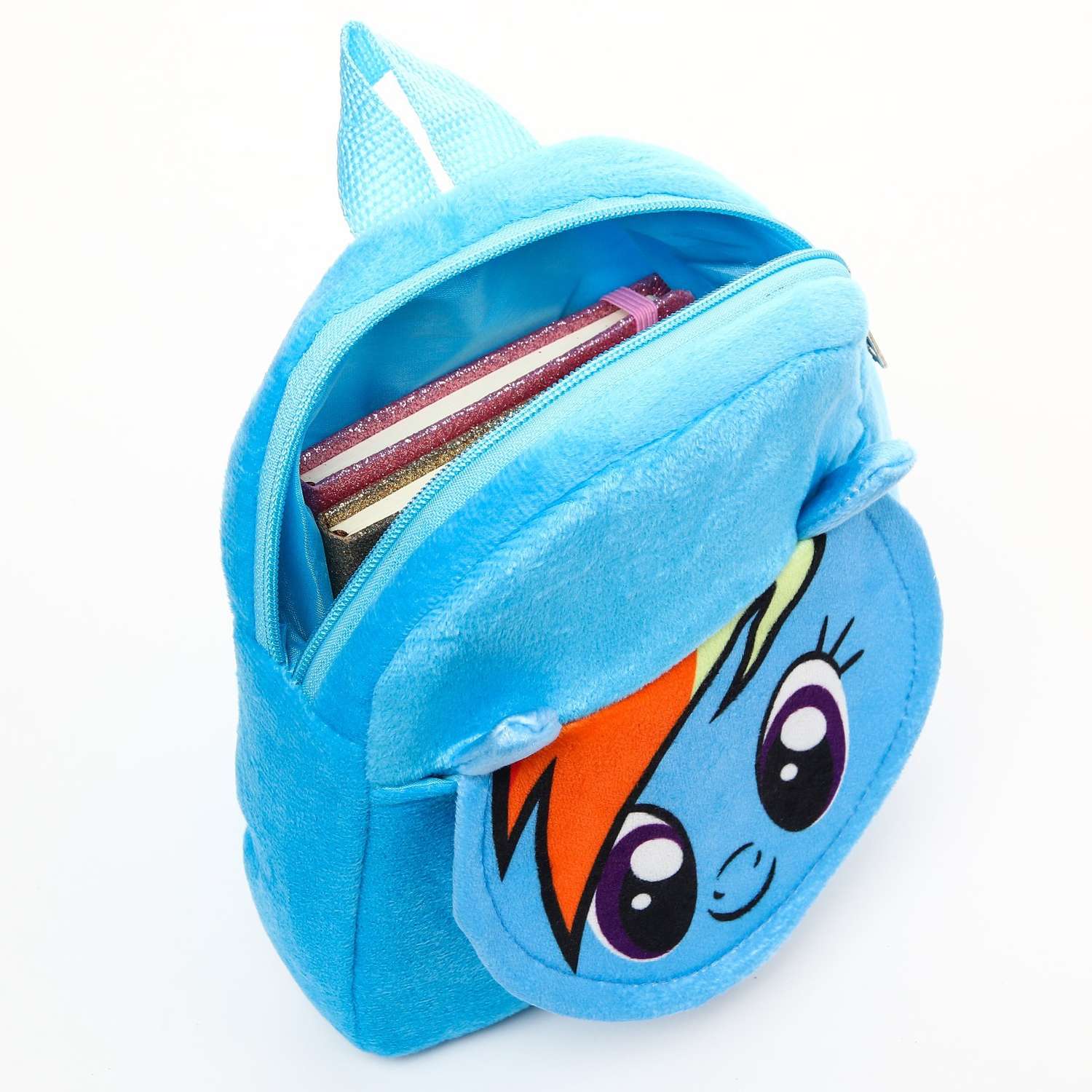 Рюкзак Hasbro плюшевый «Радуга Дэш» на молнии с карманом 19х22 см My little Pony - фото 3