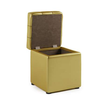 Пуф Шарм-Дизайн Квадро с ящиком золотая экокожа