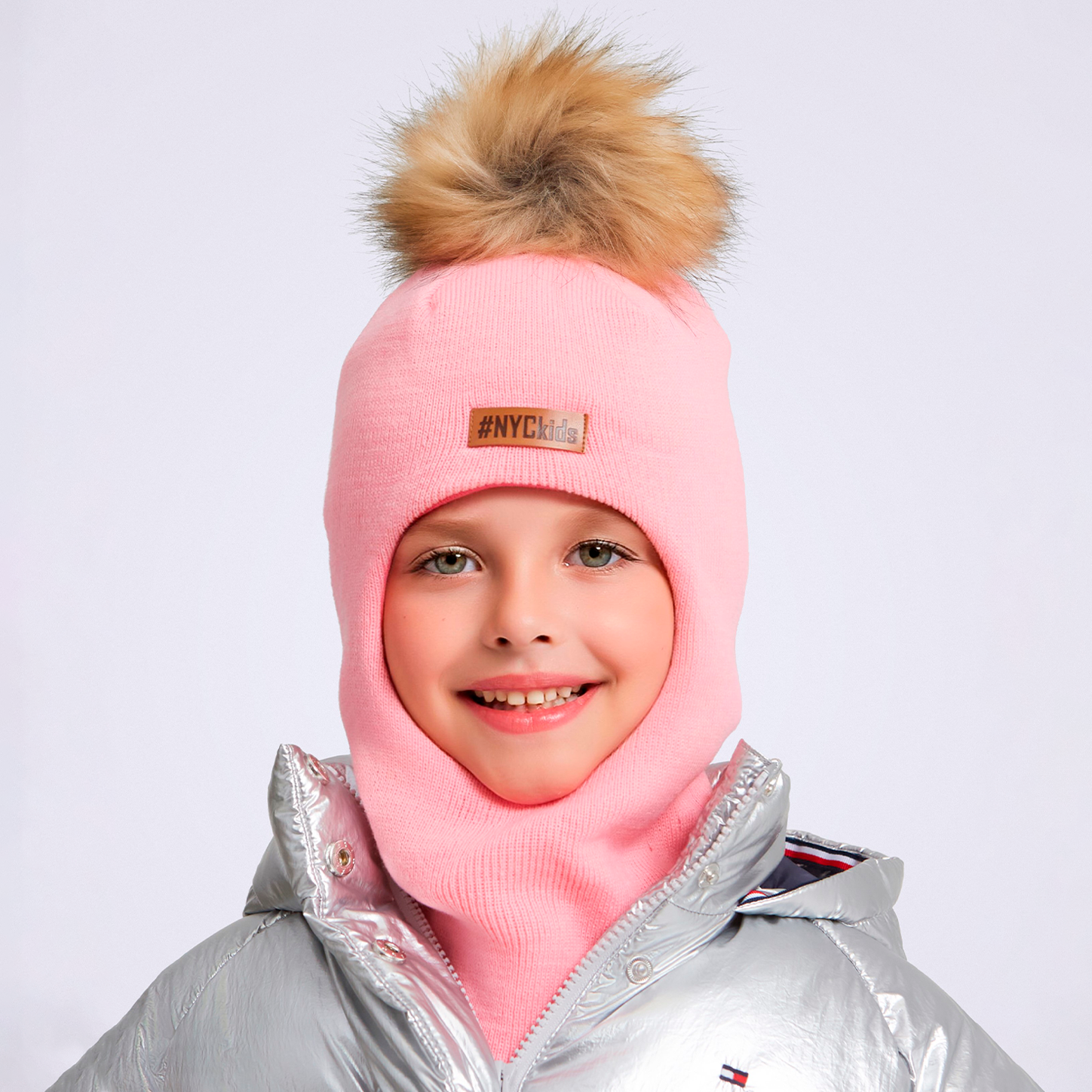 Шапка-шлем NYCkids NYC-H-305-FurBubonHELMwin-Pink - фото 1