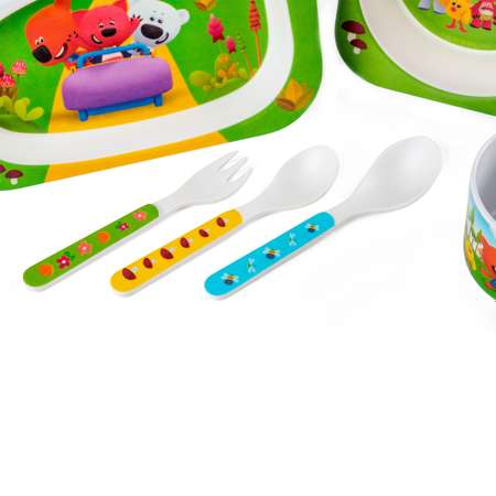 Набор детской посуды Ми-Ми-Мишки из бамбука 6 предметов