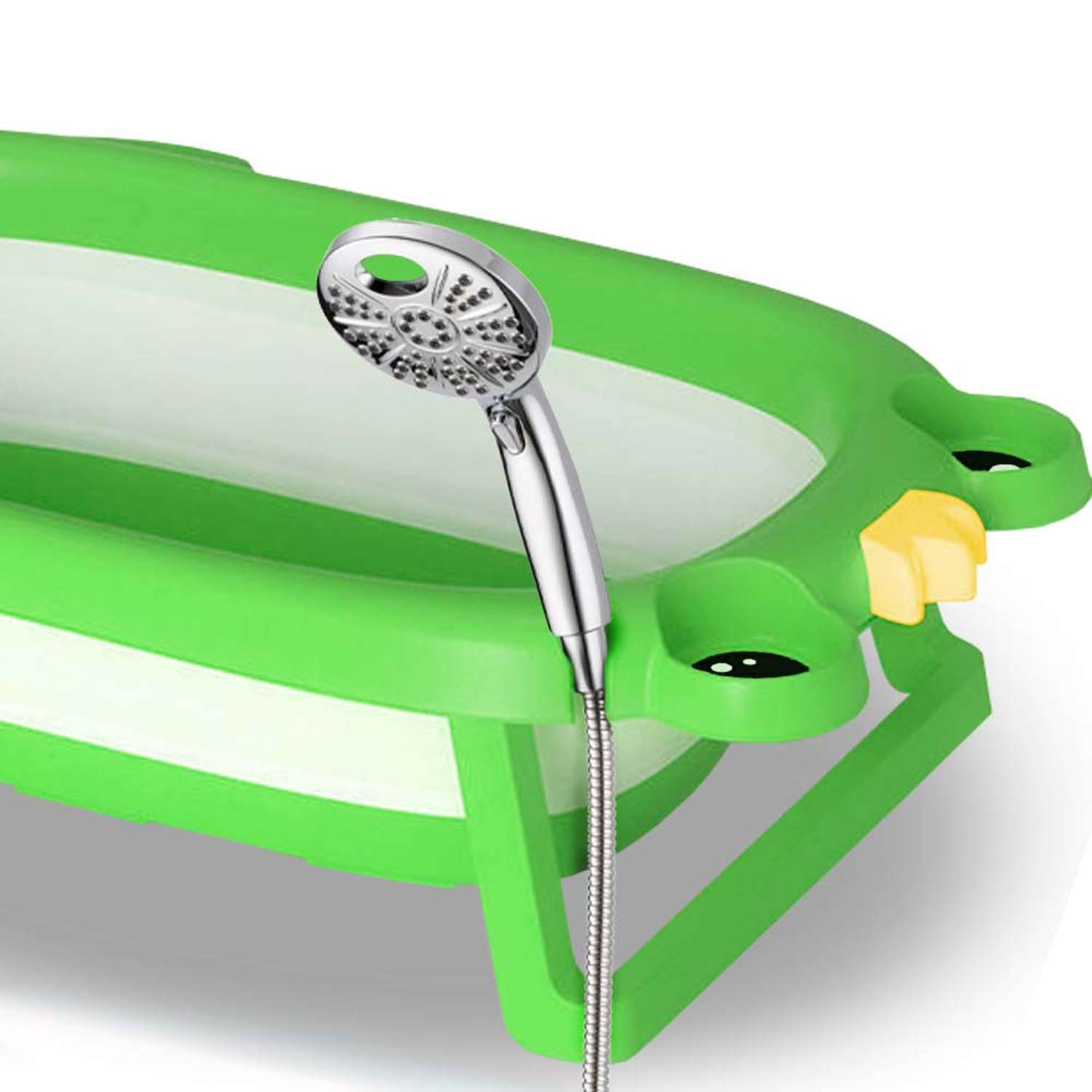 Ванночка складная детская WiMI с матрасиком зеленая - фото 9