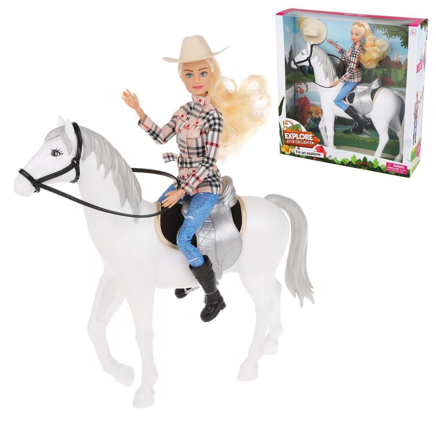 Кукла Lucy Наша Игрушка На прогулке на лошади 801007 - фото 1