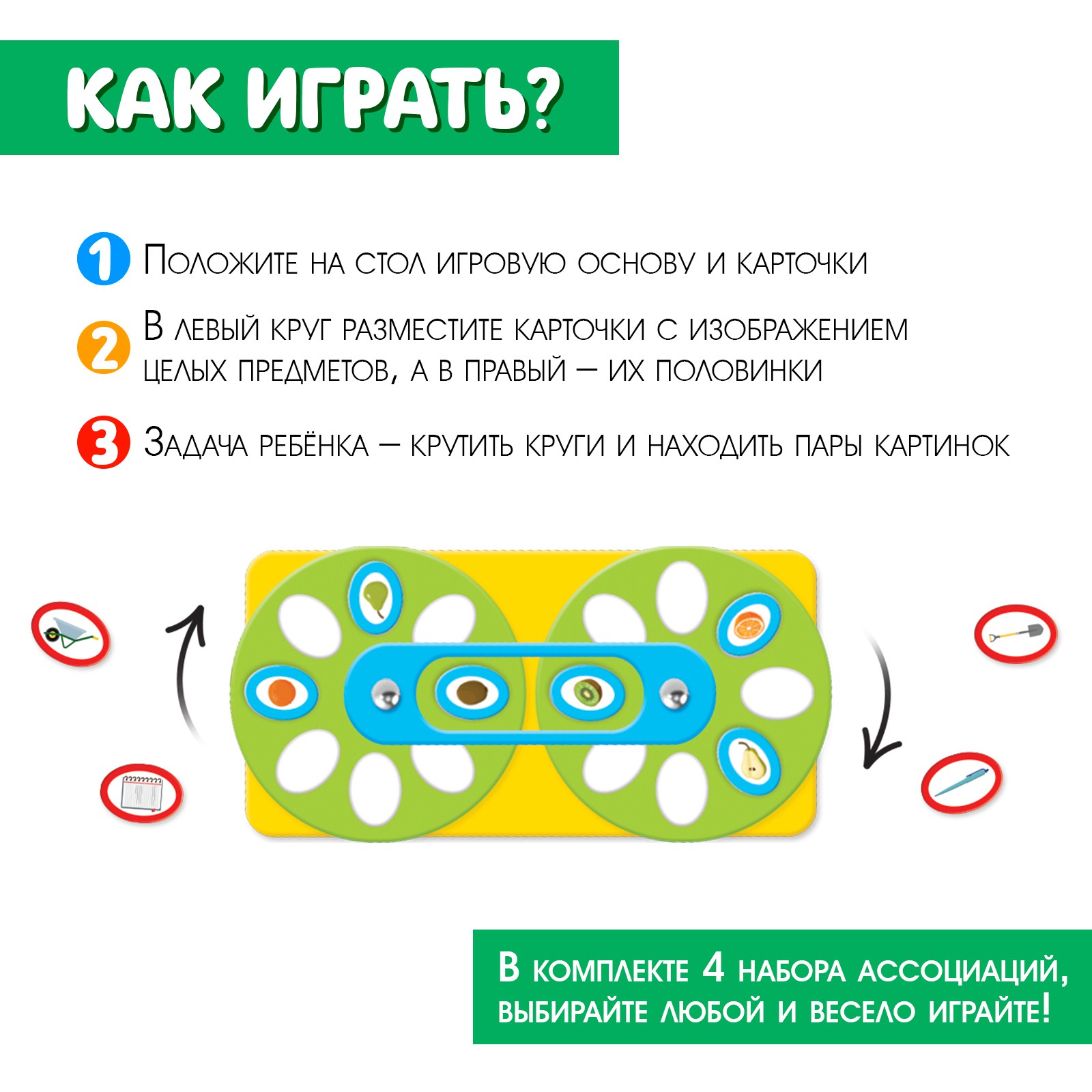 Развивающий набор IQ-ZABIAKA «Круги с ассоциациями» купить по цене 338 ₽ в  интернет-магазине Детский мир