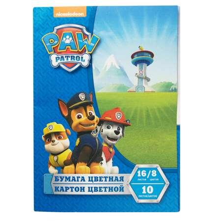 Картон Росмэн PAW Patrol 10л 10цветов + бумага 16л 8цветов