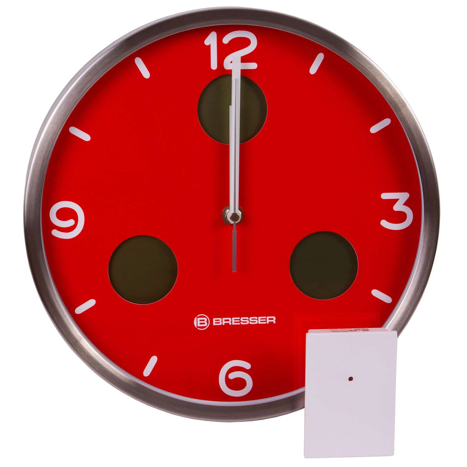 Часы настенные Bresser MyTime io NX Thermo/Hygro 30 см красные - фото 8