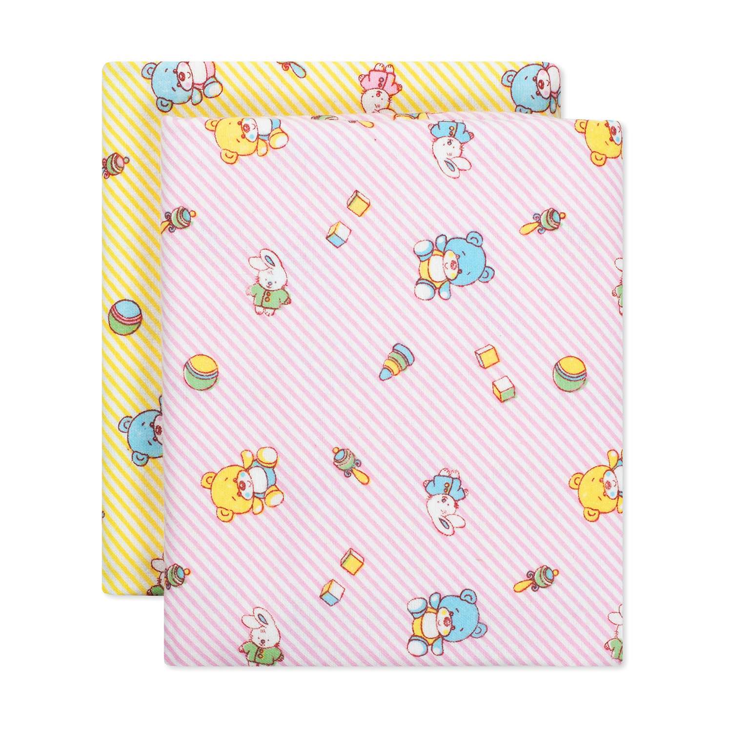 Пеленки фланелевые Чудо-чадо для новорожденных «Дочке/мишки игрушки» 85х120см 2 шт - фото 2