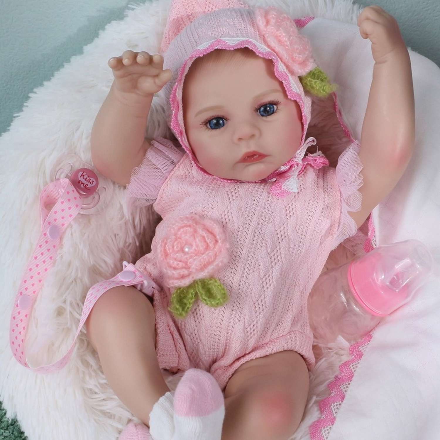 Кукла Реборн QA BABY Ксения пупс с соской набор игрушки для девочки 45 см 42002 - фото 2