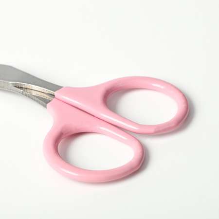 Ножницы-когтерезы Пижон изогнутые с прорезиненными ручками Отверстие 6 мм розовые