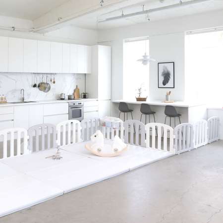 Детский манеж Ifam First Baby Room белый - серый