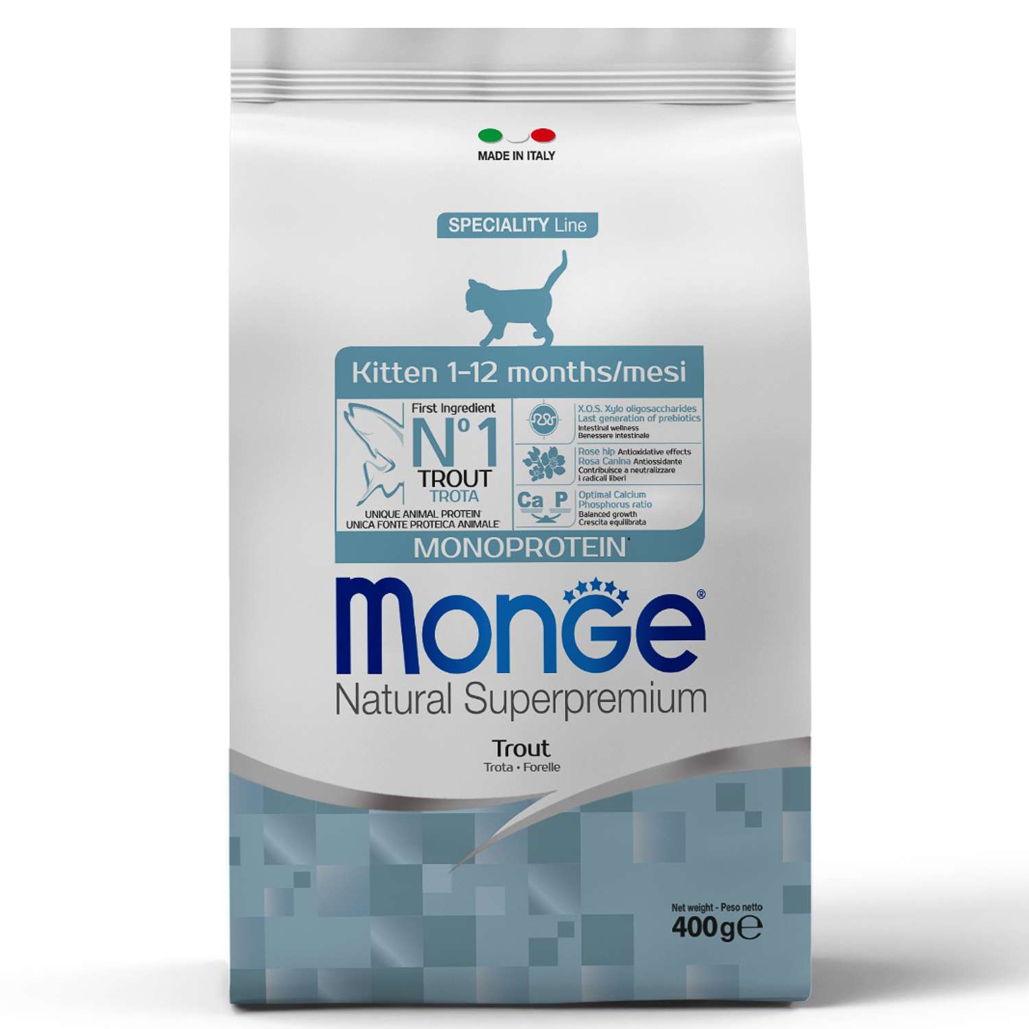 Корм для котят MONGE Cat Monoprotein форель 400г - фото 1