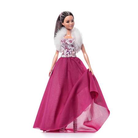 Комплект русалки одежда для кукол Barbie VIANA фуксия белый и розовый