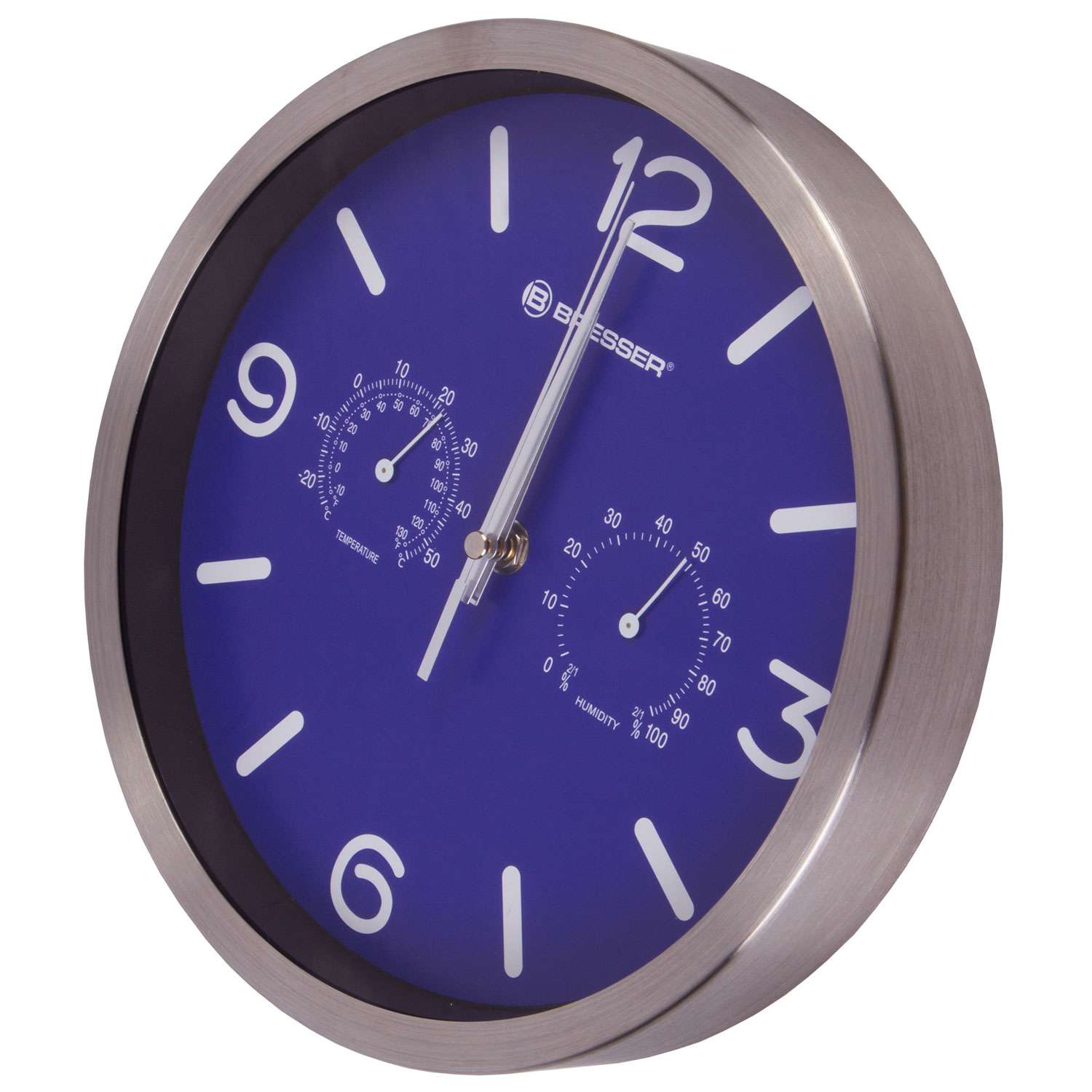 Часы настенные Bresser MyTime ND DCF Thermo/Hygro 25 см синие - фото 3