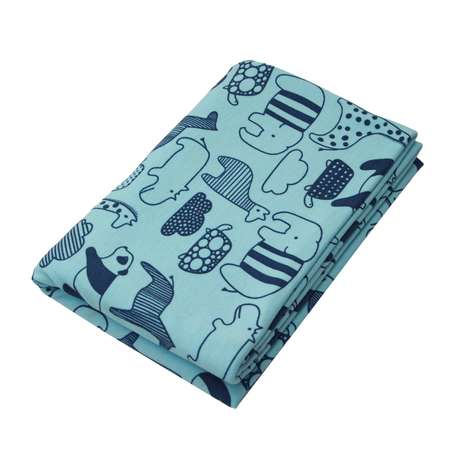 Пеленка трикотажная AmaroBaby Soft Hugs Зверята голубой 120х90 см