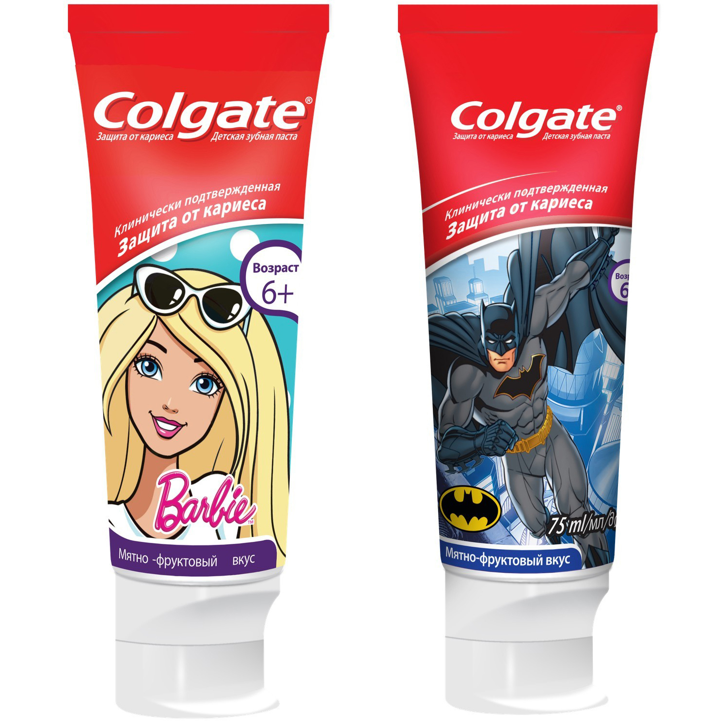 Зубная паста Colgate Barbie/Batman в ассортименте 75мл - фото 1