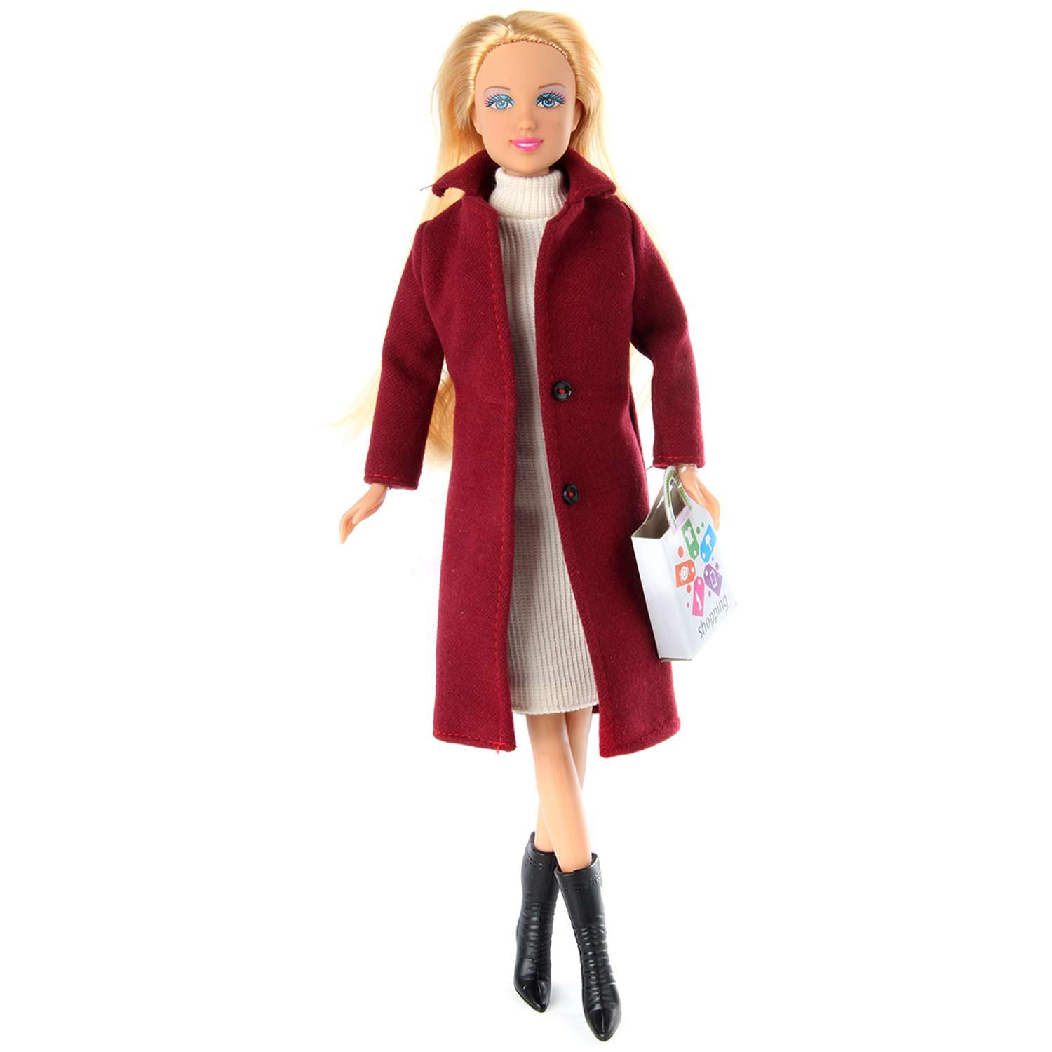 Кукла модель Барби Veld Co в одежде платье пальто сапожки 116298 - фото 1