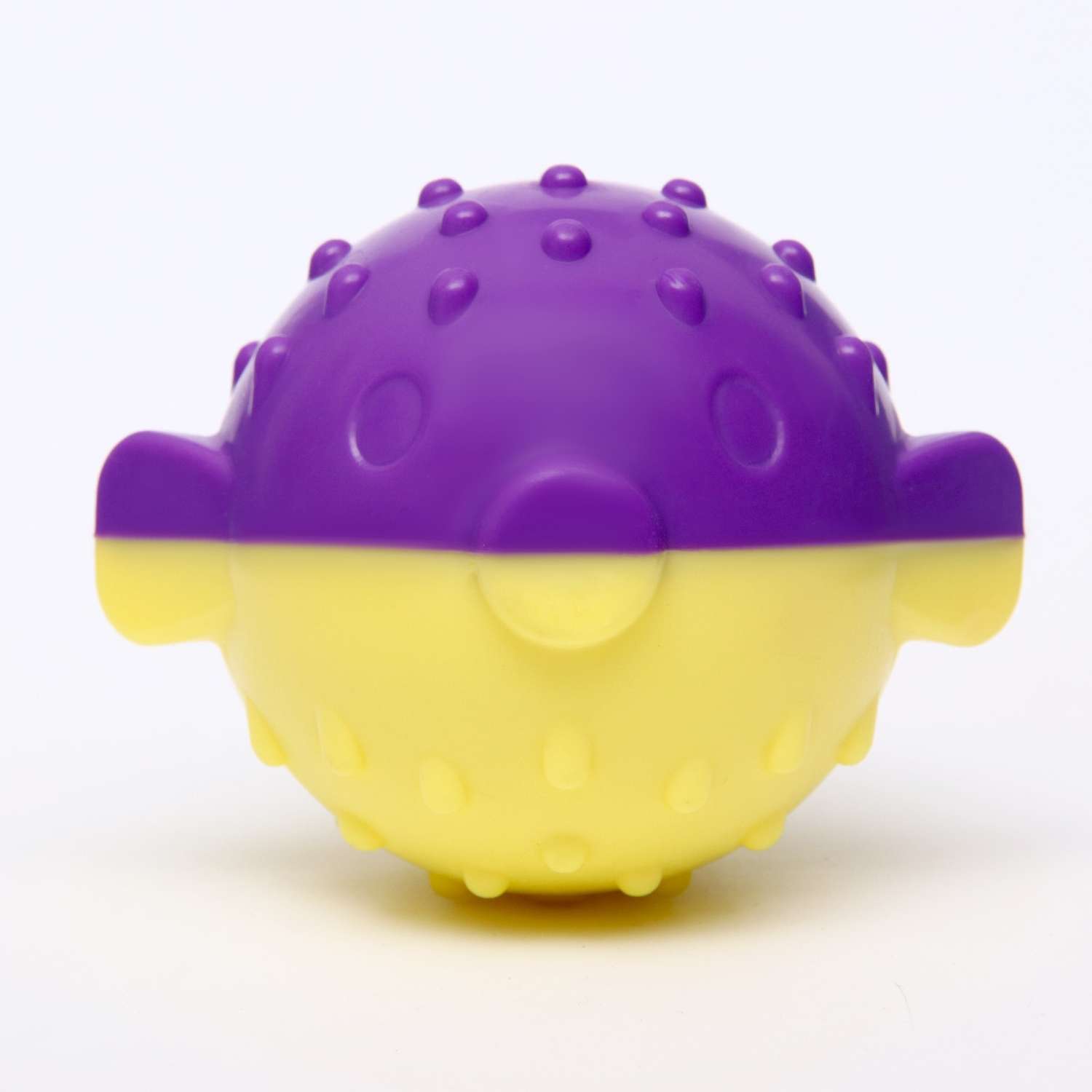 Игрушка Пижон для собак «Фугу»TPR 9 см фиолетовая/жёлтая - фото 2