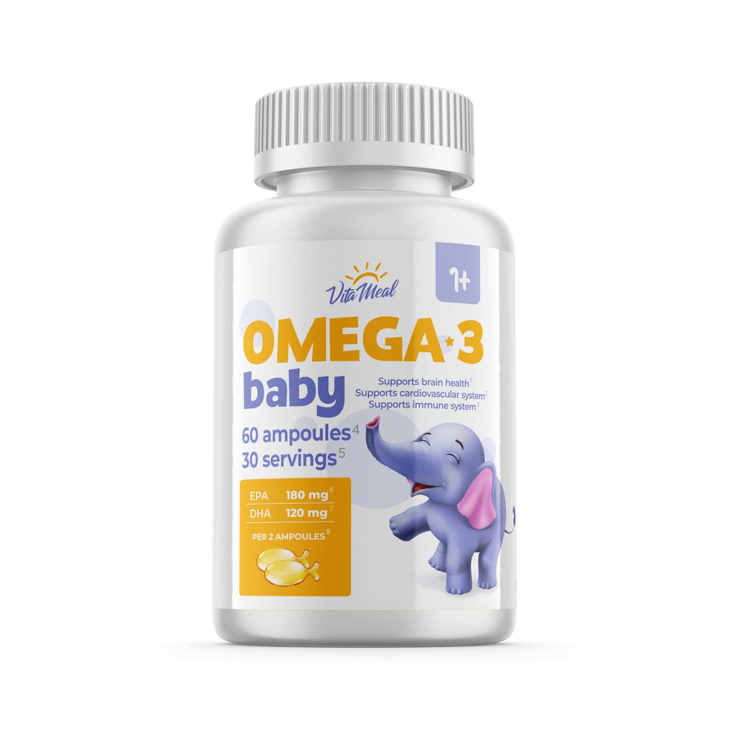 Биологически активная добавка VitaMeal Омега-3 Baby для детей с 1 года 60 ампул - фото 1