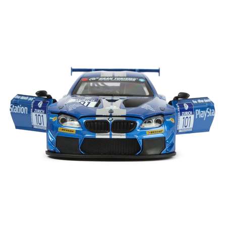 Машинка Mobicaro 1:24 BMW M6 GT3 Серебристо-синяя 68255B