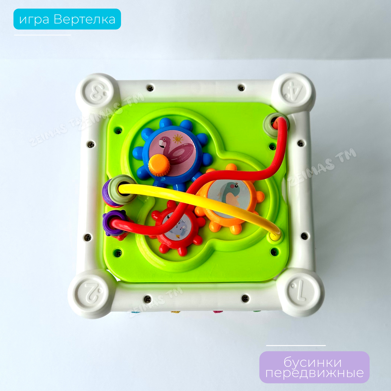 Сортер-куб Zeimas Монтессори 6 фигурок с погремушкой развивающая игрушка ксилофон - фото 9
