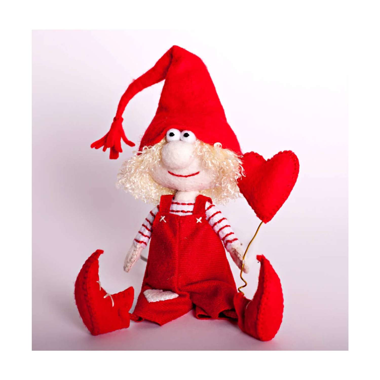 Набор для творчества Кукла Перловка изготовление игрушки из фетра Влюбленный гном 15.5 см - фото 1