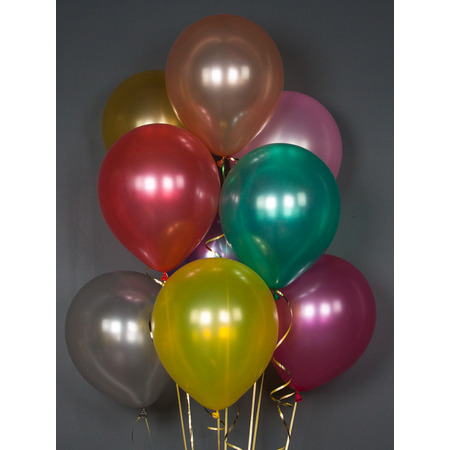 Воздушные шары Riota разноцветные металлик 30 см 100 шт