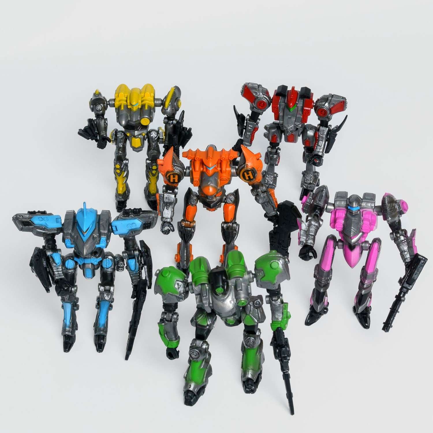 Роботы CyberCode 6 фигурок игрушки для детей развивающие пластиковые коллекционные интересные. 8см - фото 1