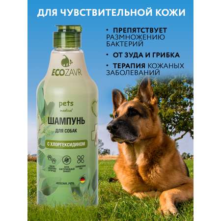 Шампунь для собак ECOZAVR с хлоргексидином 500 мл